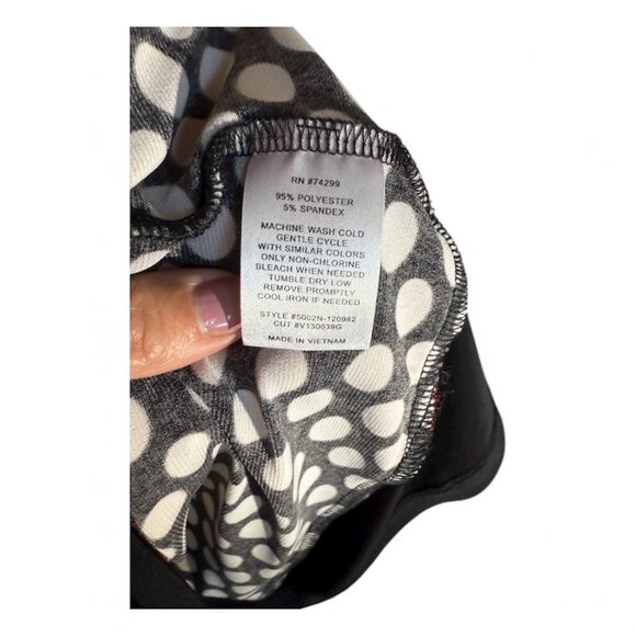 Enfocus Studio Black/White Polka Dot Sleeveless A-Line Dress Red Trim Size 8 - Picture 5 of 7